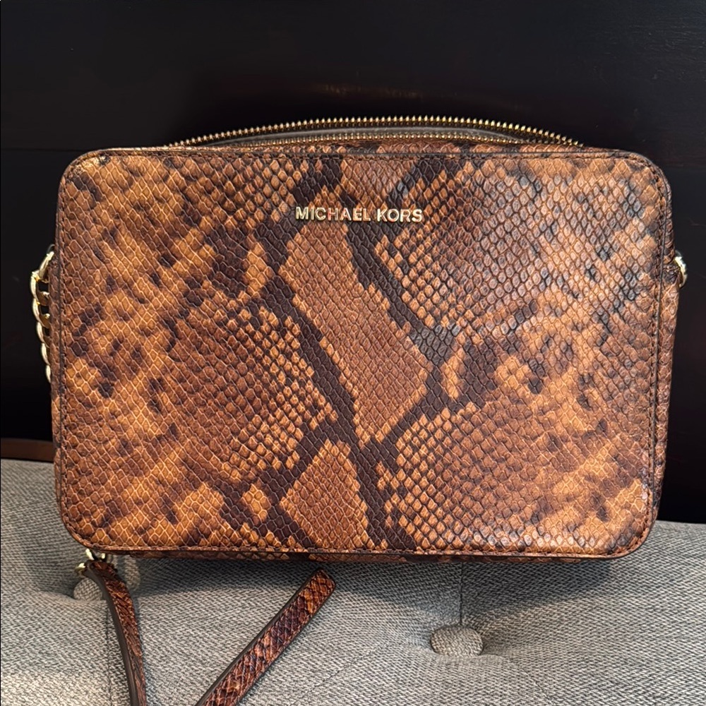 Michael Kors Brown Snake Print Women's Bag